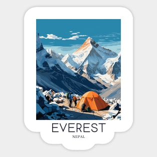 A Pop Art Travel Print of Mount Everest - Nepal Sticker